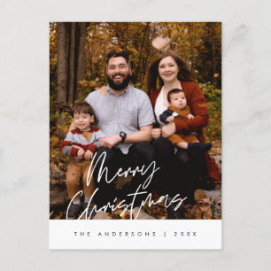 Moderne Gruß, frohe Weihnachten Familie Foto Postkarte