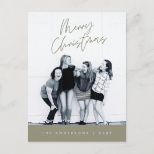 Moderne Gruß, frohe Weihnachten Familie Foto Postkarte