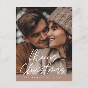 Moderne Gruß, frohe Weihnachten Familie Foto Postkarte
