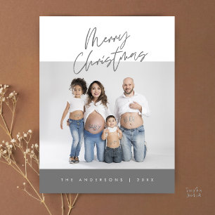 Moderne Grüße, Frohe Weihnachten Familienfoto Postkarte