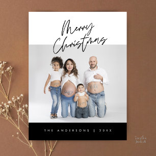 Moderne Grüße, Frohe Weihnachten Familienfoto Postkarte