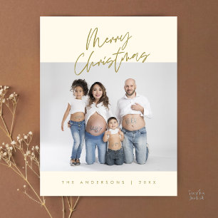 Moderne Grüße, Frohe Weihnachten Familienfoto Postkarte