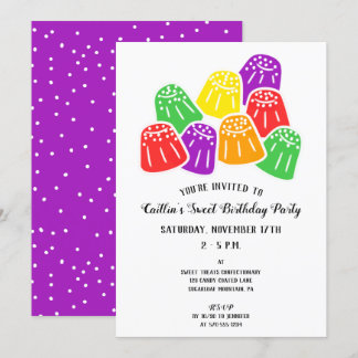 Moderne Gumdrops-Süßigkeiten-Geburtstagsparty Einladung