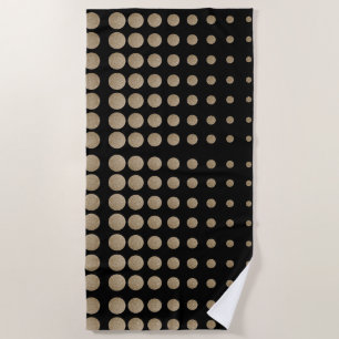 moderne gürtelförmige schwarze Goldpolka-Punkte Strandtuch