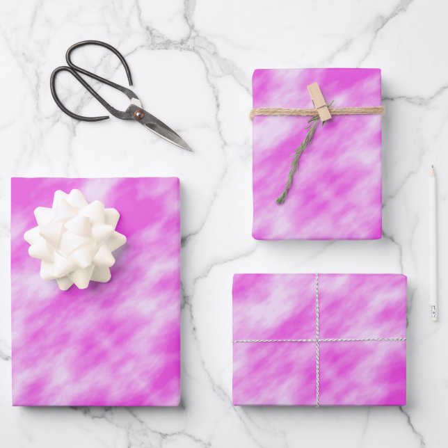 Moderne, gürtelrosa, abstrakte gefärbte Krawatte Geschenkpapier Set (Vorderseite)