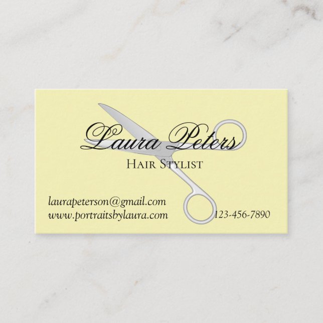 Moderne Haar-Stylist-Schere Visitenkarte (Vorderseite)