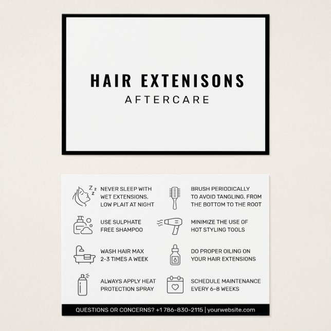 Moderne Haarbilderungen Aftercare Business Card (Vorne & Hinten)