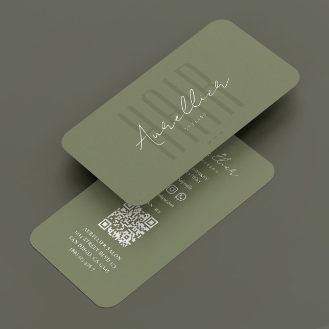 Moderne Haarbügler Hüttenstühle Schönheitssalon Visitenkarte (Modern Hairdo Braids Hair Stylist Beauty Sage Business Card
)
