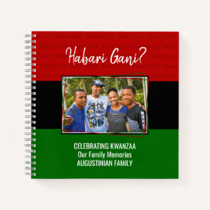 Moderne HABARI GANI Erinnerungen Foto Kwanzaa Notizbuch