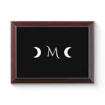 Moderne Halbmonde Schwarz-Weiß-Monogramm