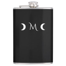 Moderne Halbmonde Schwarz-Weiß-Monogramm