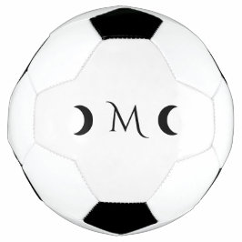 Moderne Halbmonde Schwarz-Weiß-Monogramm Fußball