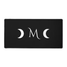 Moderne Halbmonde Schwarz-Weiß-Monogramm