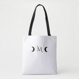 Moderne Halbmonde Schwarz-Weiß-Monogramm Tasche