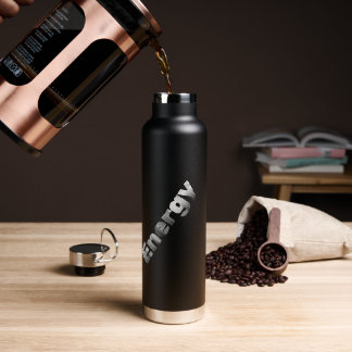 Moderne Halftone-"Energie"-Typografie Schwarz Trinkflasche