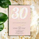 Moderne hallo 30 Geburtstag Foto rosa Goldschrift Folieneinladung<br><div class="desc">Moderne und coole hello 30 Geburtstagsfeier mit einem Foto und rosa goldfarbenen Drehbuch mit echter Goldfolie,  das pastellfarbene Rosa ist editierbar,  fügen Sie Ihr Foto auf der Rückseite.</div>