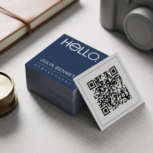 Moderne "Hallo"-Typografie-Design Quadratische Visitenkarte