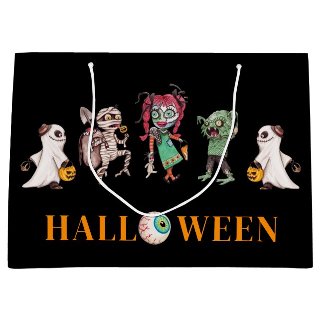 Moderne Halloween-Black-Gift-Bag Große Geschenktüte (Vorderseite)