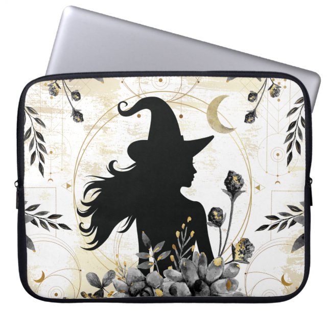 Moderne Halloween Hexe 3 Laptopschutzhülle (Vorderseite)