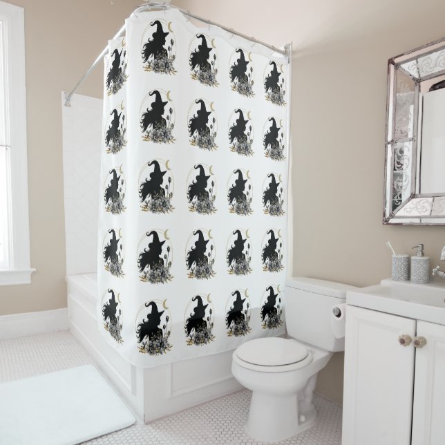 Moderne Halloween Hexe Duschvorhang (Beispiel)