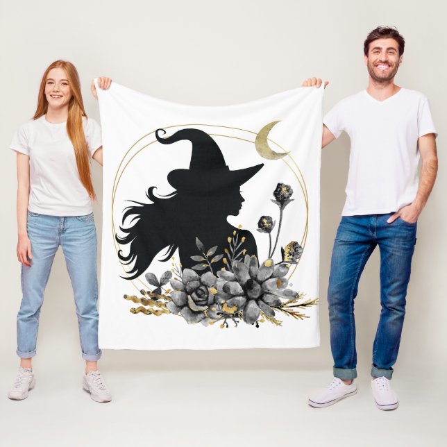 Moderne Halloween Hexe Fleecedecke (Beispiel)
