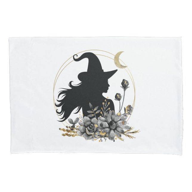 Moderne Halloween Hexe Kissenbezug (Vorderseite)