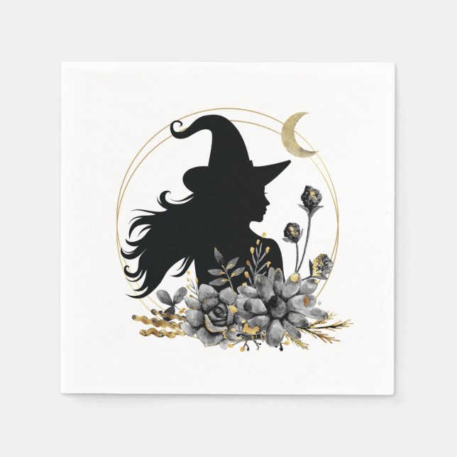 Moderne Halloween Hexe Serviette (Vorderseite)