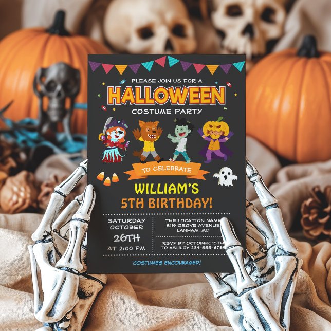 Moderne Halloween-Kids-Kostüme-Party Einladung (Von Creator hochgeladen)