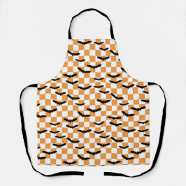 Moderne Halloween Spookobas Orange Checkerboard Schürze