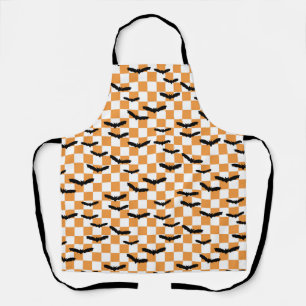Moderne Halloween Spookobas Orange Checkerboard Schürze