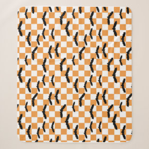 Moderne Halloween Spookobas Orange Checkerboard Sherpadecke