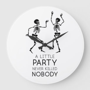 Moderne Halloween-Tanzskelette Große Wanduhr
