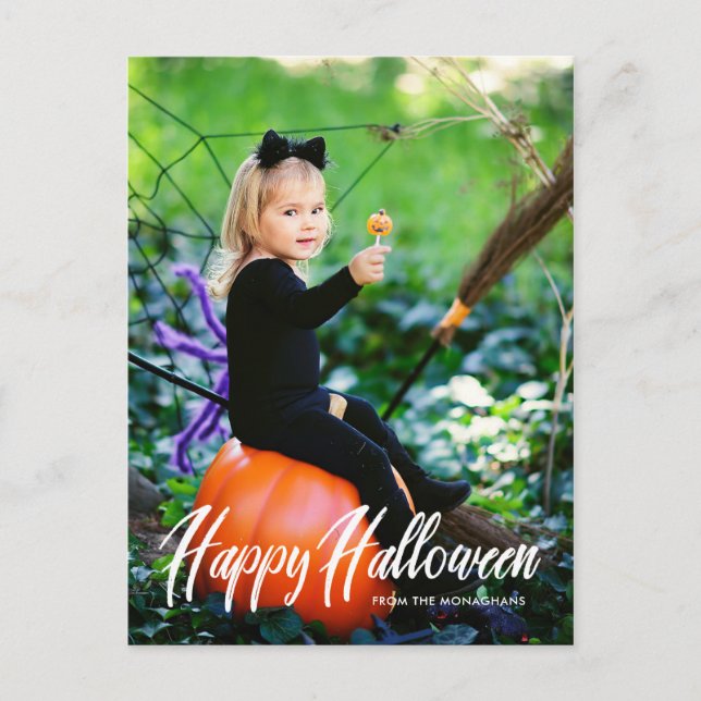Moderne Halloween-Vollblutkarte Feiertagspostkarte (Vorderseite)