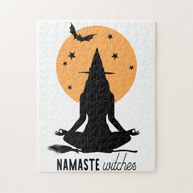 Moderne Halloween-Yoga-Hexe (Vertikal)