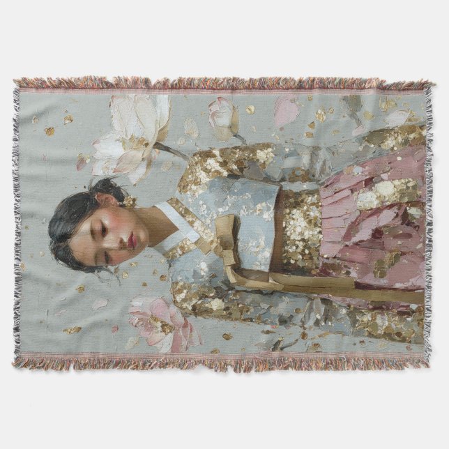 Moderne Hanbok-Kunstprint Decke (Vorderseite)