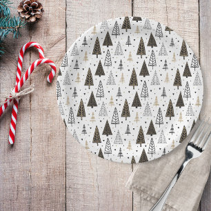 Moderne Hand gezeichnete schwarze Pappteller