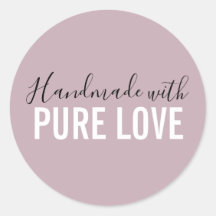 Moderne Handarbeit mit Aufklebern aus reiner Liebe