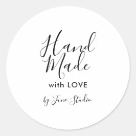 Moderne Handarbeit mit Liebe-Aufkleber Runder Aufkleber