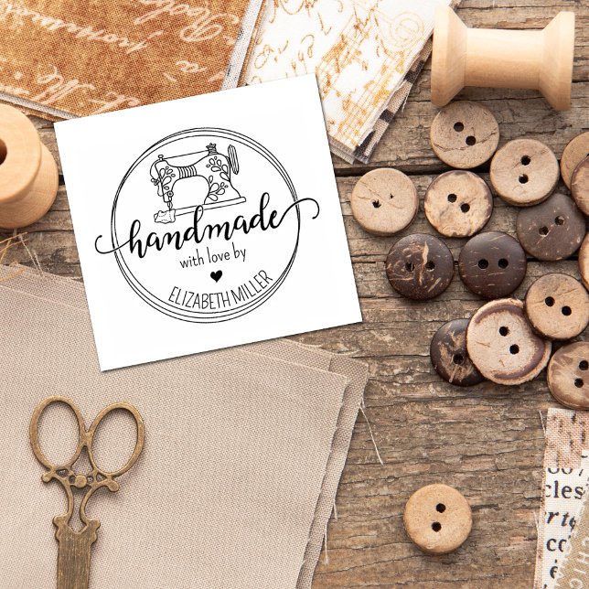 Moderne Handarbeit mit Liebe, Nähmaschine Gummistempel (Von Creator hochgeladen)