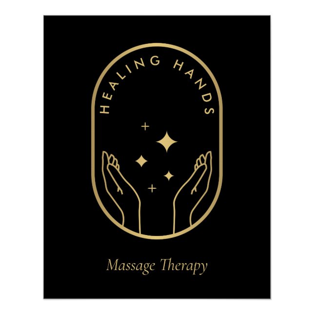 Moderne Hände Massage Gold Logo Download Poster (Vorderseite)