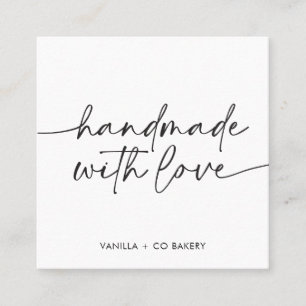 Moderne handgefertigte Schrift mit Liebe handgesch Quadratische Visitenkarte