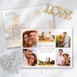 Moderne handgeschriebene 6-Foto-Hochzeit rettet da Ankündigungspostkarte<br><div class="desc">Mit dieser modernen Fotokarte laden Sie Freunde und Verwandte ein,  Save the Date für Ihre Hochzeit.</div>