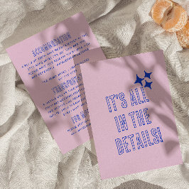 Moderne handgeschriebene farbenfrohe Retro-Hochzei Begleitkarte