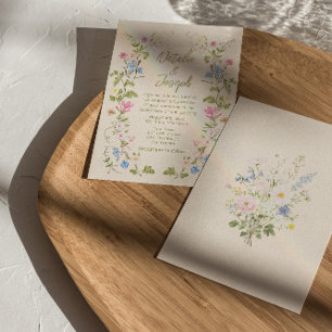Moderne handgeschriebene florale Sommerhochzeit Einladung