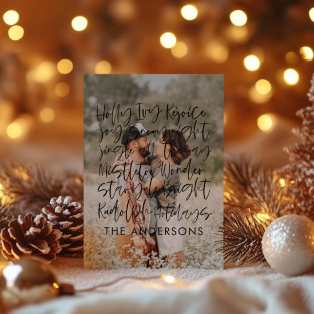 Moderne handgeschriebene Fotokarten Holiday Foto C (Von Creator hochgeladen)