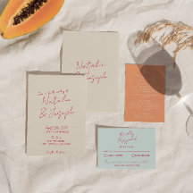 Moderne, handgeschriebene Fun Retro-Hochzeit