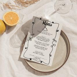 Moderne handgeschriebene, Gezeichnet Retro-RahmenW Menükarte