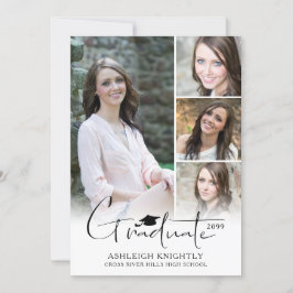 Moderne, handgeschriebene Graduate Cap 5 Fotos Ankündigung