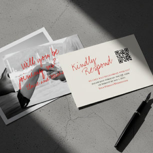 Moderne handgeschriebene Hochzeitkarte für Foto RSVP Karte