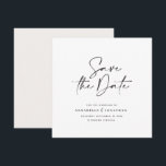 Moderne handgeschriebene Hochzeitsankündigung Save The Date<br><div class="desc">Moderne klassische Typografie kühn Hochzeit speichern die Dattelkarte. Mit moderner,  eleganter Typografie und gestreiftem Backer-Design. Farben können individuell angepasst werden.</div>